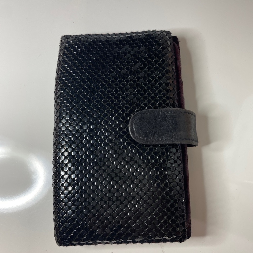 COPY - Whiting & Davis Credit Card Case Black Metal Mesh Snap Close